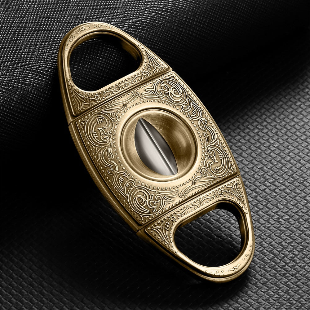 Creative 3D Relief Portable Leather Case For Cigar Scissors
