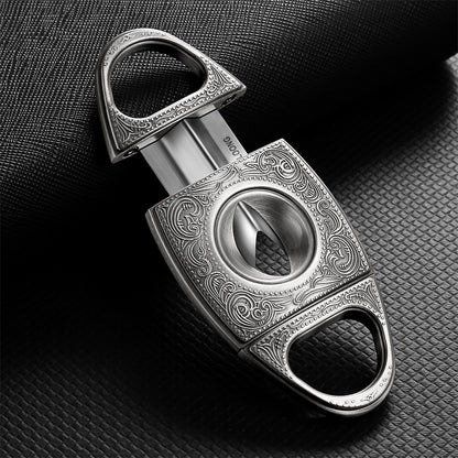Creative 3D Relief Portable Leather Case For Cigar Scissors