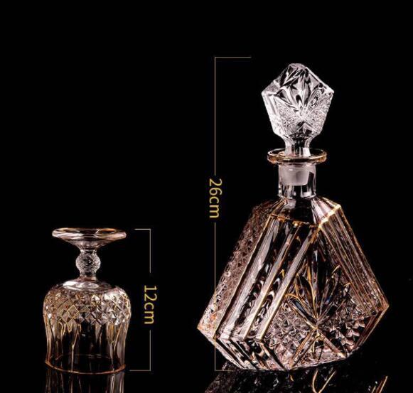 Crystal Glass Whiskey And Wine Bottle Set