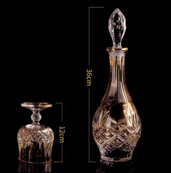 Crystal Glass Whiskey And Wine Bottle Set