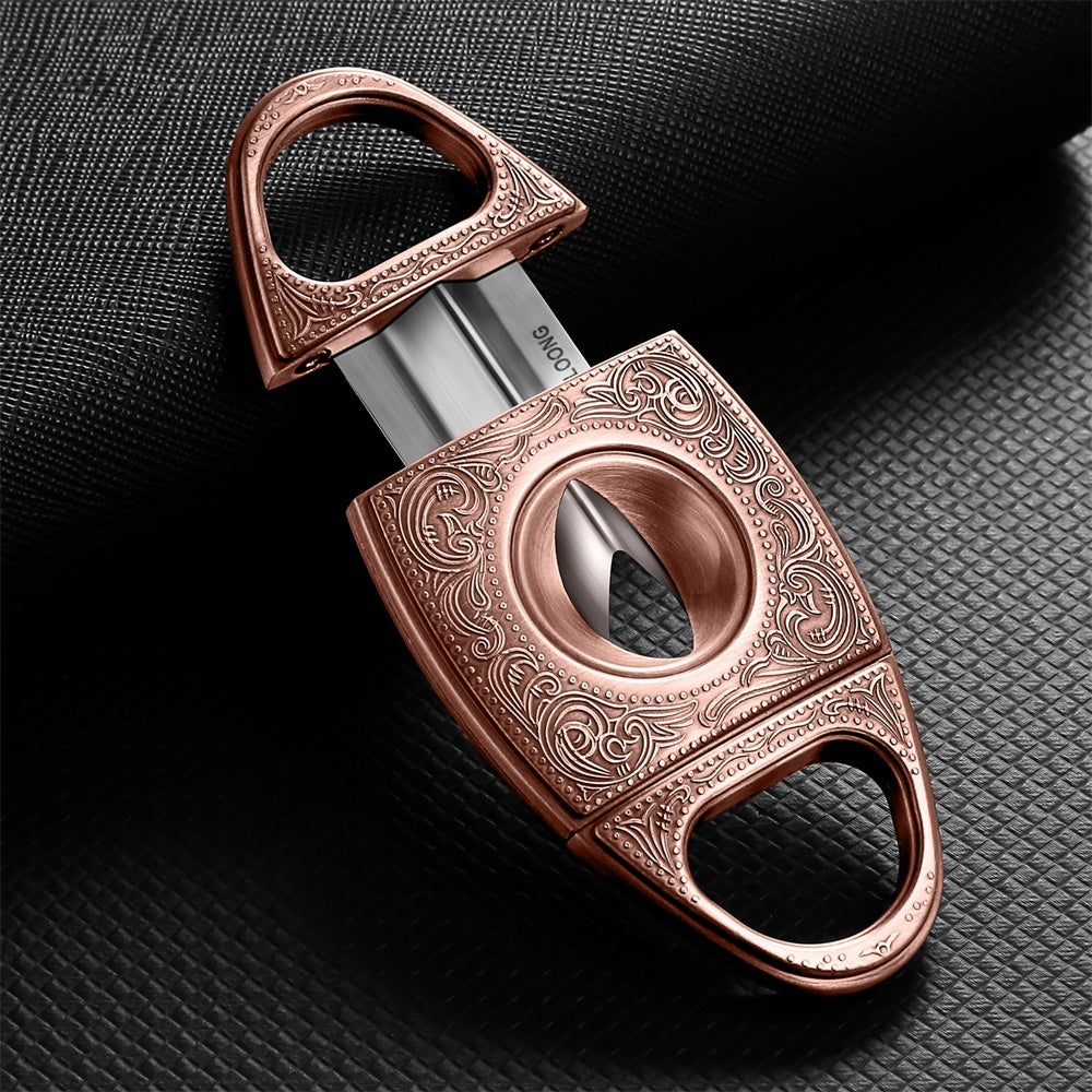 Creative 3D Relief Portable Leather Case For Cigar Scissors