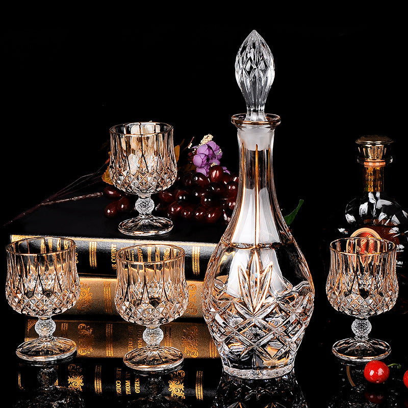 Crystal Glass Whiskey And Wine Bottle Set