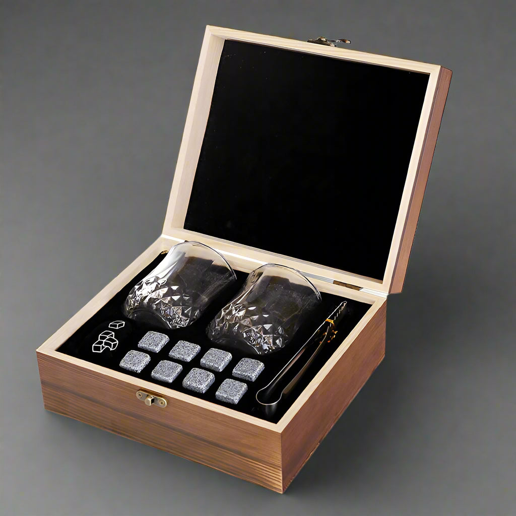 Whisky Stone Whisky Stones Glass Wooden Gift Box