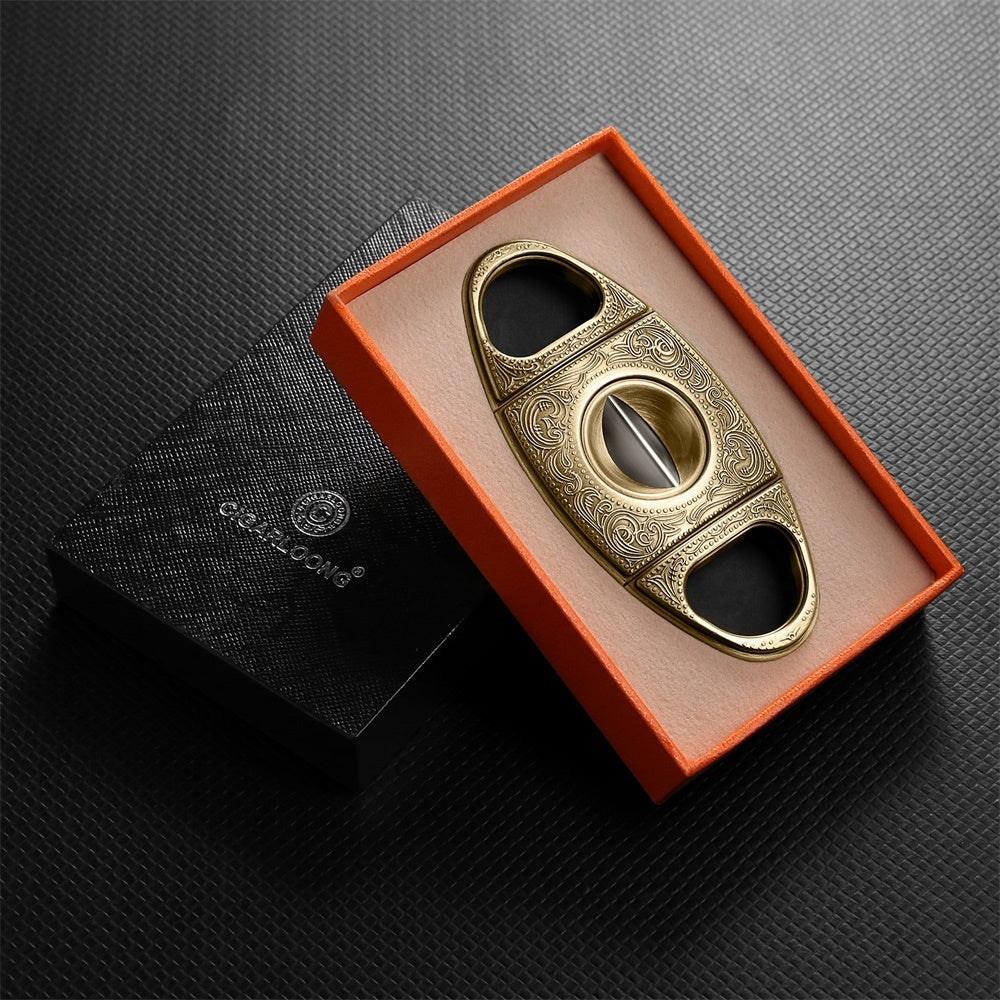 Creative 3D Relief Portable Leather Case For Cigar Scissors