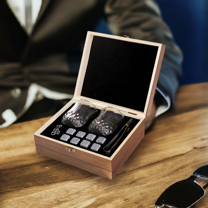 Whisky Stone Whisky Stones Glass Wooden Gift Box